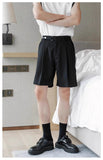 Adjustable Waistband Pleated Shorts