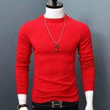 Eoior  Men Autumn Winter Fashion Long Sleeve O-Neck Casual Knit Sweater Male Solid Color All-match Cashmere Sweater Pullover N26