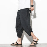 Eoior Baggy Cotton Harem Pants Men 2024 Summer Japanese Vintage Striped Men Women Hip Hop Plus Size Wide Leg Pants Pantalon