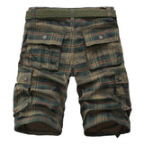 Eoior  Men Shorts 2024 Fashion Plaid Beach Shorts Mens Casual Camo Camouflage Shorts Military Short Pants Male Bermuda Cargo Overalls