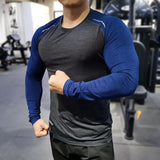 Eoior Men Compression T-Shirts Tops Homme Gym Sport Running Clothing Fitness Tight Long Sleeve Tees Dry Fit Rashguard Mma Sweatshirt