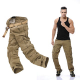 Fashion Military Cargo Pants Men Loose Baggy Tactical Trousers Oustdoor Casual Cotton Cargo Pants Men Multi Pockets Big size