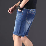 Eoior large size men's denim shorts oversized men's elastic waist knee length summer loose shorts men plus size XL 9XL 8XL 7XL 6XL