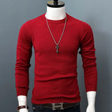 Eoior  Men Autumn Winter Fashion Long Sleeve O-Neck Casual Knit Sweater Male Solid Color All-match Cashmere Sweater Pullover N26