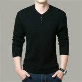 Spring Autumn Sweaters Pullover Men V Neck Men Sweater Casual Long Sleeve Brand Mens Slim Fit Knitted Sweaters Pullovers