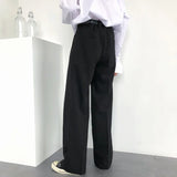 Autumn New Wide-leg Mop Pants For Men Korean Streetwear Fashion Loose Straight High Rise Pants Casual Trousers