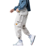 Eoior  Hip Hop Ribbons Cargo Pants Men Joggers Pants Streetwear Men Elastic Waist Mens Casual Trousers Sweatpants