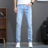 Eoior New Business Fashion Stretch Denim Classic Style Men's  Regular Fit Stragith Jeans Jean Trousers Male Pants Blue and Black