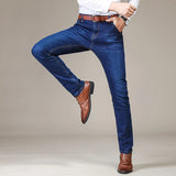 Eoior Brother Wang Brand New Men's Black Jeans Business Fashion Classic Style Elastic Slim Trousers  Male