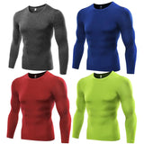 Eoior Men's Compression Running Sport Shirt Long Sleeve Running T-shirts Gym Clothing Fitness Tight Soccer Jersey Quick Dry