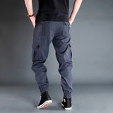 Eoior New winter men's pants thickened fleece jogging pants multi-pocket loose sports pants men's casual warm sports pants overalls