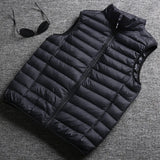 Eoior Men's Winter Vest Jacket  New Ultra Light Down Waistcoat Waterproof Sleeveless Duck Down Coat Male Fashion Puffer Gilet