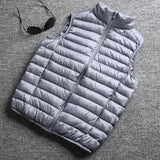 Eoior Men's Winter Vest Jacket  New Ultra Light Down Waistcoat Waterproof Sleeveless Duck Down Coat Male Fashion Puffer Gilet