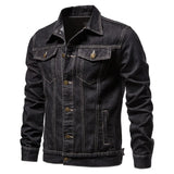 Men Fashion Motorcycle Jeans Jackets Mens Causal Oversized Cotton Casual Black Blue Denim Jacket Man Outerwear Coat