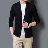 Eoior  Autumn New Cardigan Men Clothing Fashion Solid Color Korean Sweater Men Front Pocket Loose Casual Mens Cardigan 4Color 4XL