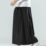 Eoior  Men Pants Solid Color Chinese Style Flare Pants Men Wide Leg Hip Hop Loose Oversize Sports Pants Sweatpants