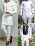 White men south african traditional clothes Big size Elegant Luxury Long Sleeve clothing for Vacation suits