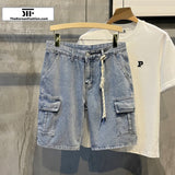 Multi-pocket Washed Denim Shorts