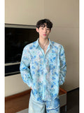 Small design floral shirt men's summer new style trend casual loose long-sleeved sun protection jacket