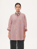 Niche plaid seersucker long-sleeved shirt  summer new loose casual versatile shirt jacket top