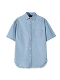 Korean style washed denim short-sleeved shirt men's summer new loose versatile retro lapel half-sleeved shirt jacket