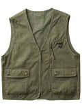 American retro workwear vest men new mountain outdoor camping jacket coat multi-pocket vest vest