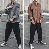 boy outfits Corduroy Shirt Men's Long-Sleeved Autumn Japanese Fashionable Casual Loose Men's Autumn and Winter Thick Shirt Men's Coat