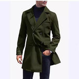 men’s fashion European Version New plus Size Woolen Overcoat Men's Casual Jacket Mid-Length Double Breasted