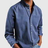 black men fashion urban E-Commerce New Men's Shirt New Long-Sleeved Lapel Men's Shirt