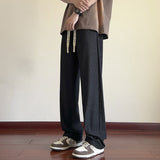 Drape texture straight pants men's summer new trend mopping trousers loose casual ice silk pants