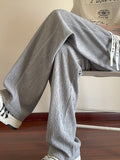 Drape texture straight pants men's summer new trend mopping trousers loose casual ice silk pants