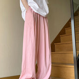 Japanese lazy style casual pants men summer new loose straight wide leg drape Yamamoto pants long pants