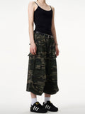 American retro camouflage workwear jeans men's summer new trendy straight loose wide-leg cropped pants