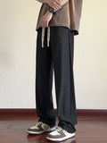 Drape texture straight pants men's summer new trend mopping trousers loose casual ice silk pants