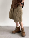 Japanese retro basic work shorts for boys summer new loose straight casual versatile shorts