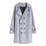 Eoior mens winter fashion New Men's Double-Breasted Woolen Trench Coat Mid-Length Slim Casual Woolen Coat [M-4XL]]