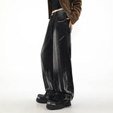 American style tie-dyed high street jeans men's summer new loose pants wide-leg straight drape retro trousers