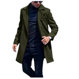 men’s fashion European Version New plus Size Woolen Overcoat Men's Casual Jacket Mid-Length Double Breasted