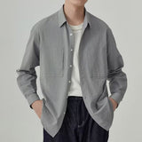 Fashionable textured long-sleeved shirt for men, new summer style, versatile, comfortable and casual, seersucker design, light shirt