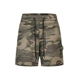 American retro camouflage work shorts men's summer new high street fashion loose straight casual drawstring shorts