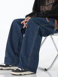 American fashion brand jeans men summer new loose straight casual pants trousers boys wide leg pants