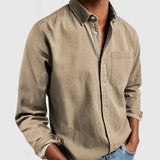 black men fashion urban E-Commerce New Men's Shirt New Long-Sleeved Lapel Men's Shirt