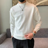 mens fashion Spring and Autumn New Pure Color Sweater Men's Fresh round Neck Basic Long Sleeve Youth Casual Drop Shoulder Bottoming Shirt