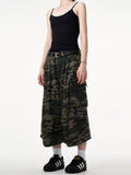 American retro camouflage workwear jeans men's summer new trendy straight loose wide-leg cropped pants