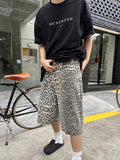 American retro leopard camouflage casual shorts men's summer new straight tube versatile design niche wide-leg shorts