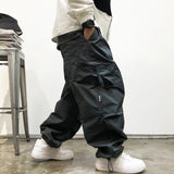 Korean Streetwear Loose Cargo Pants For Men Clothing Harajuku Multi Pocket Casual Straight Leg Pants Hip Hop Baggy Trousers Male