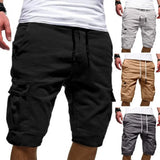 Eoior Summer Trend Men Cargo Shorts Drawstring Shorts Short Pants Casual Straight Shorts Fitness Shorts for Men ropa hombre шорты