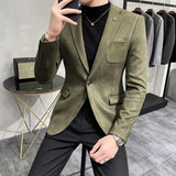 Autumn and winter new suede Korean version slim wedding handsome suit