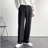 Autumn New Straight Suit Pants Loose Casual Men's High Street Wide Leg Korean Fashion Male Trousers