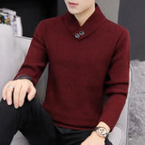 Eoior  Fashion Solid Color Knitted Button Spliced All-match Sweaters Men's Clothing  Autumn New Casual Pullovers Loose Korean Tops